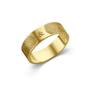 Gouden ring met twee vingerafdrukken van Names4ever