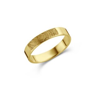 Gouden ring met vingerafdruk van Names4ever