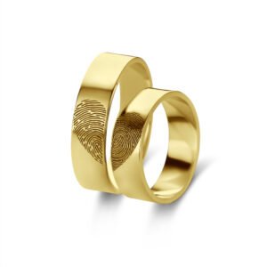 Gouden ringen set met vingerafdruk van Names4ever