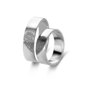 Valentijn Sieraad | Zilveren ringen set met twee vingerafdrukken