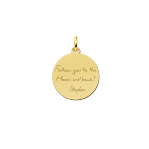 Names4ever Gouden Ronde Graveer Hanger met eigen tekst