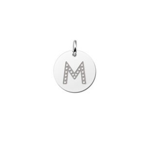 Names4ever Ronde Initiaal Hanger van Zilver
