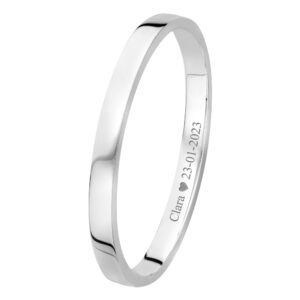Slavenarmband zilver vlak 6 mm - Names4ever