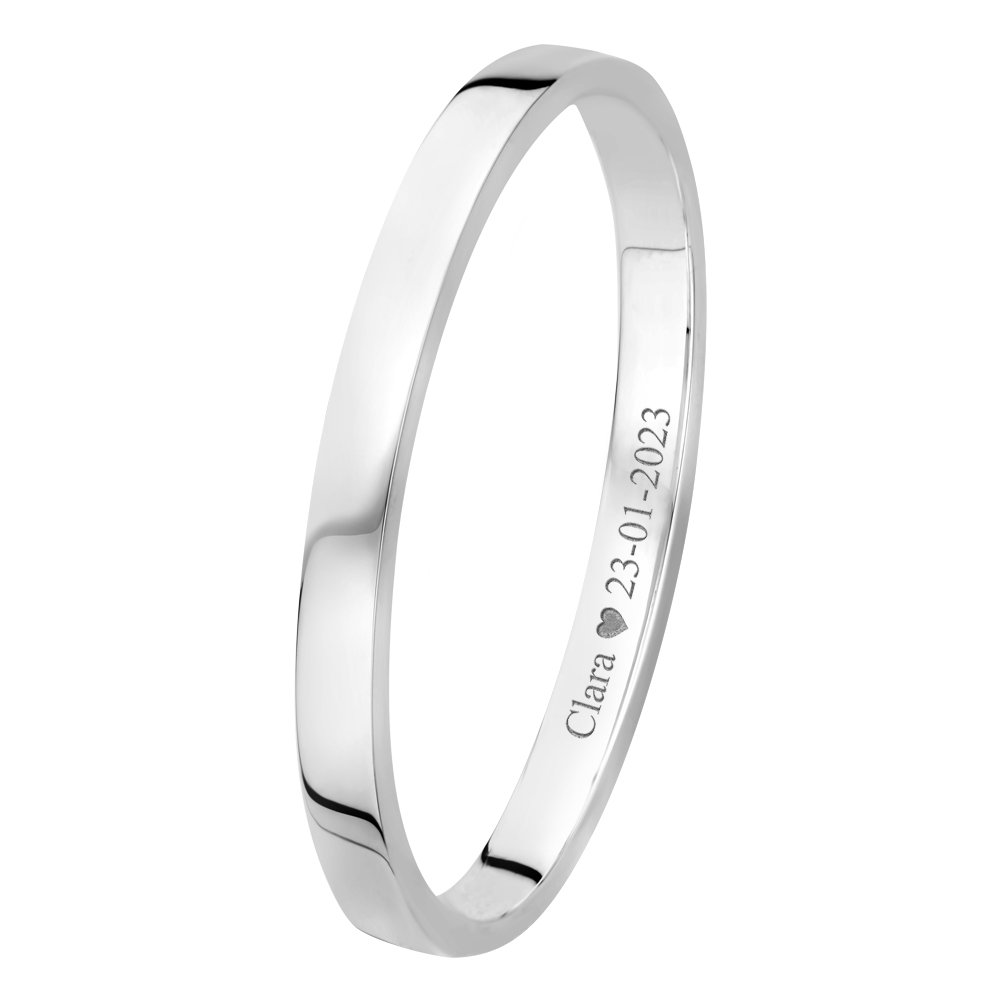 Slavenarmband zilver vlak 6 mm - Names4ever
