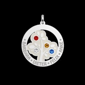 Moederdag Sieraad | Stamboom Hanger met geboortesteen / Zilver Names4ever