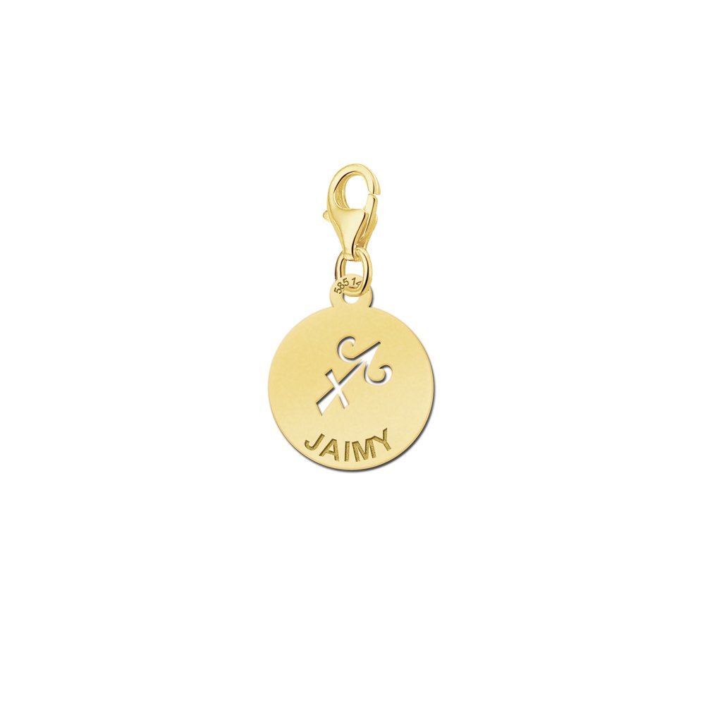 Names4ever Zodiac-Bedel Boogschutter in massief goud GBS009
