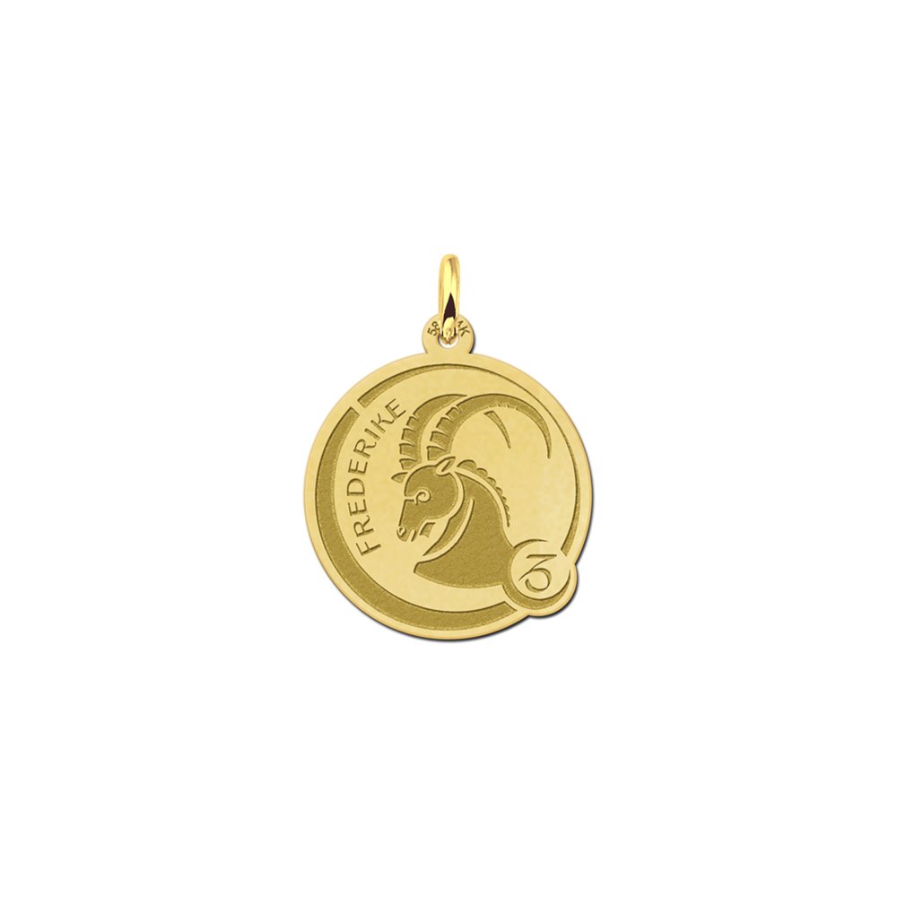 Sterrenbeeld ketting met gravure steenbok van goud - Names4ever