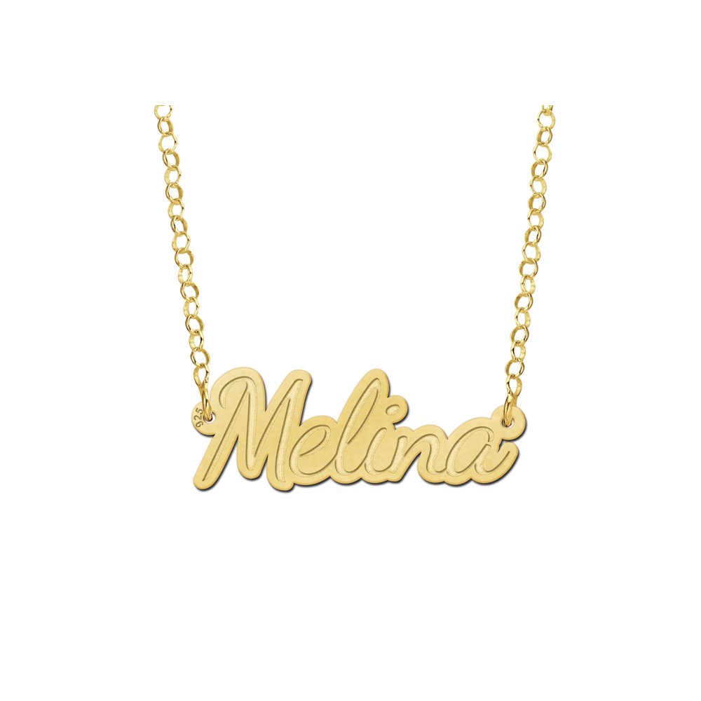 Names4ever Melina Model Vergulde Naamketting van Names4ever