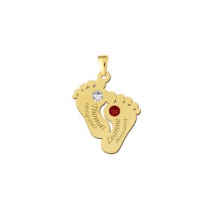 Vergulden hanger met geboorte steen - Names4ever