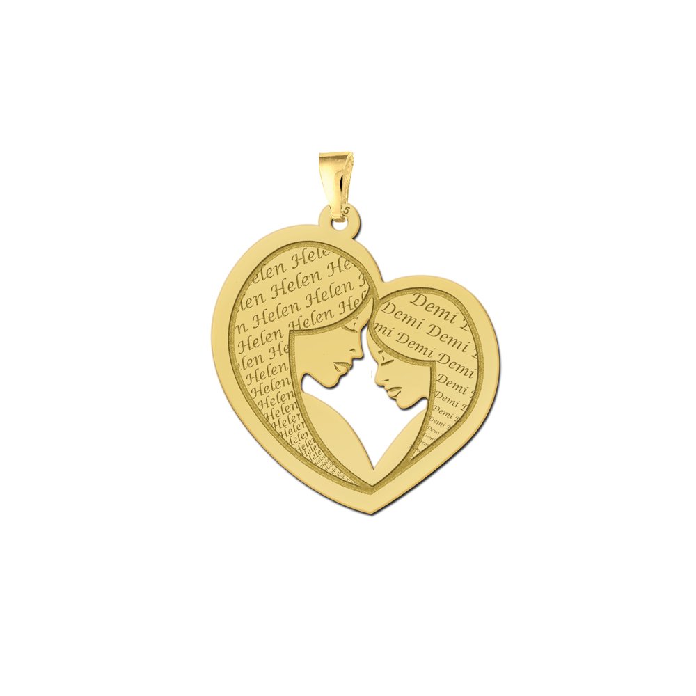 Vergulden hanger moeder en dochter - Names4ever