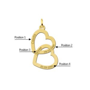 Vergulde Dubbele Opengewerkte Hart Naamketting | Names4ever