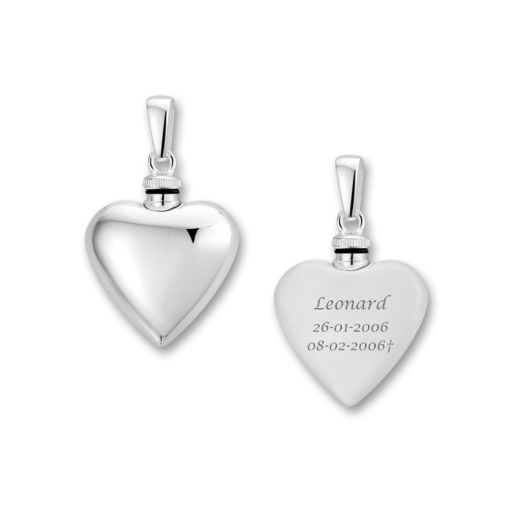 Zilver hartvormig assieraad met gravure - klein - Names4ever