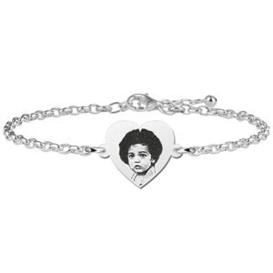 Zilveren Schakelarmband met Hartvormig Fotogravure Plaatje