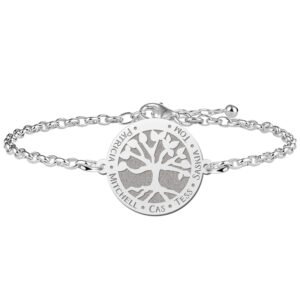 Zilveren Armband met Ronde Levensboom Naamhanger > Names4ever