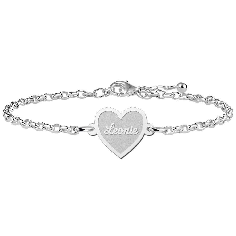 Armband Met Naamhartje | Names4ever | 17 + 3 cm | 925 Sterling Zilver