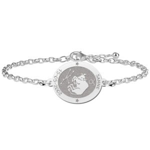 Zilveren Armband met Ovaalvormige Stier Sterrenbeeld Naamhanger > Names4ever