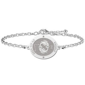 Zilveren Armband met Ovaalvormige Vissen Sterrenbeeld Naamhanger > Names4ever
