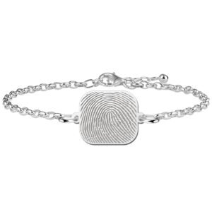 Zilveren Schakelarmband met Vingerafdruk Plaatje