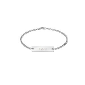 Names4ever Zilveren Baby Armbandje met Naamplaatje