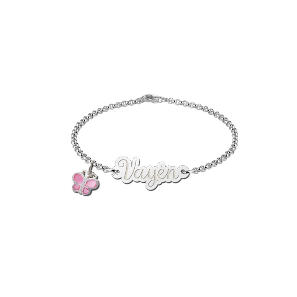 Kerst Sieraden | Zilveren Baby Armbandje met Naamplaatje