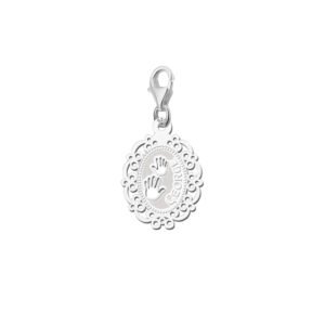 Names4ever Zilveren Baby Handjes Bedel met Naam