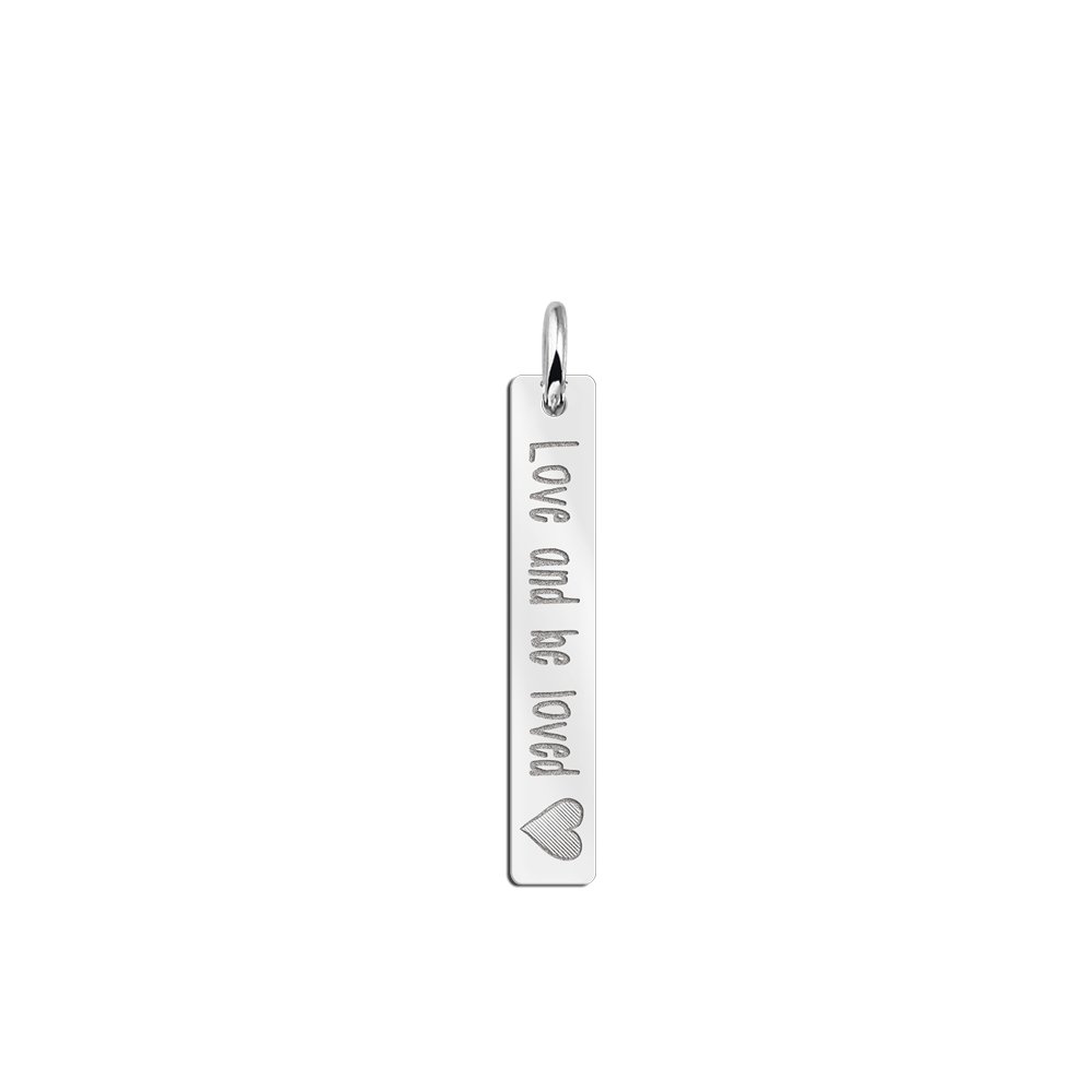 Verticale Bar Ketting Hanger met Gravure en Hart > Names4ever