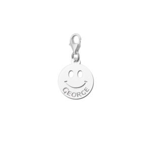 Names4ever Zilveren Smiley Bedel met Naam