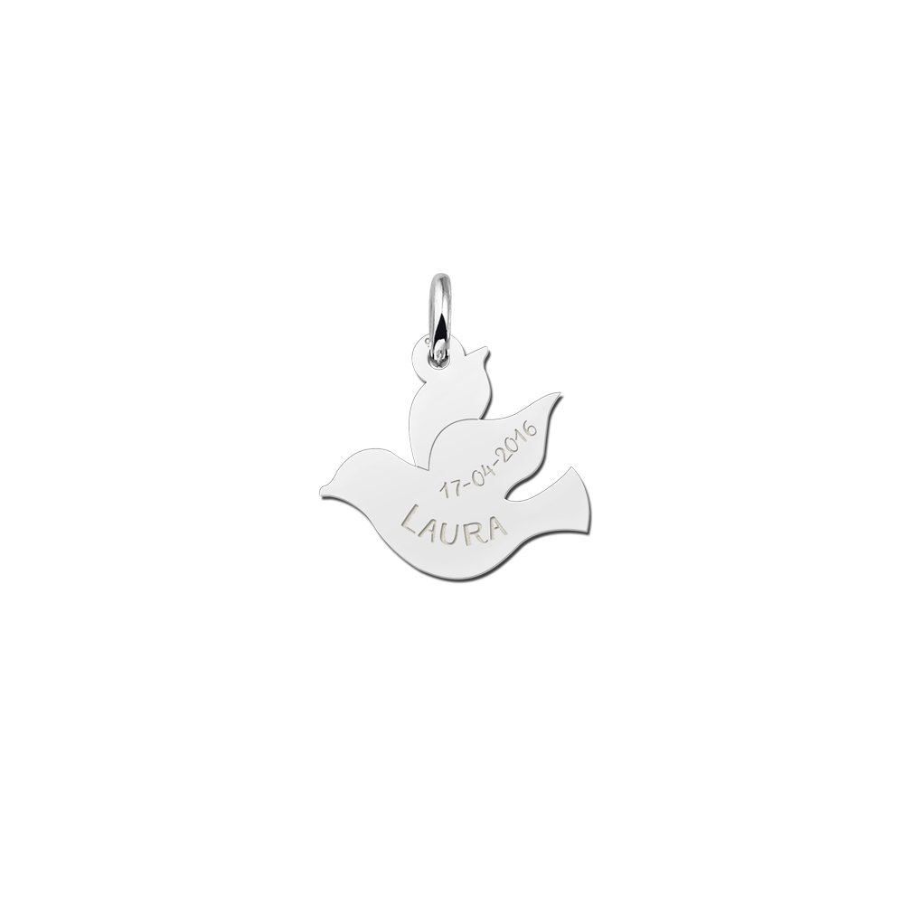 Names4ever Communie Zilveren Duif Hanger