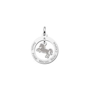 Zilveren dieren sieraad met een paard - Names4ever