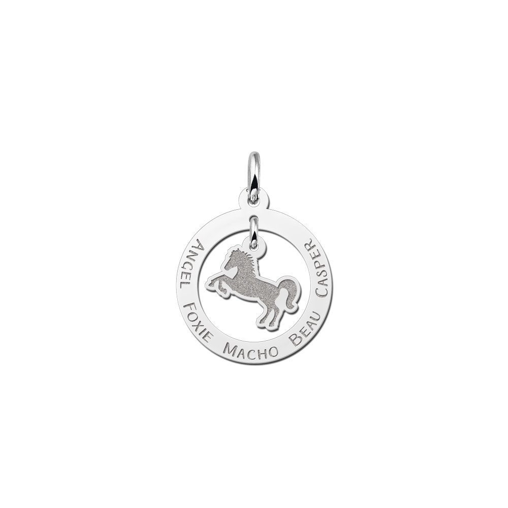 Zilveren dieren sieraad met een paard - Names4ever