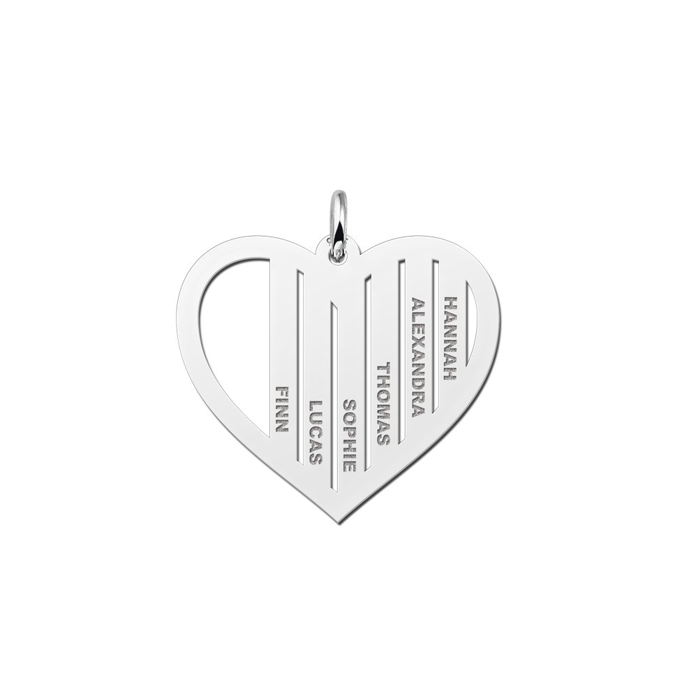 Moederdag Sieraden | Hartvormige Familiehanger met Namen | Names4ever