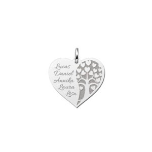Kerst Sieraden | Hartvormige Familiehanger met Levensboom