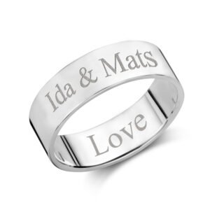 Zilveren gegraveerde ring vlak 6mm - Names4ever