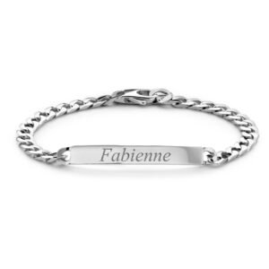 Zilveren herenarmband met naam en gourmetschakels van Names4ever
