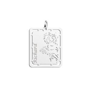 Zilveren hanger engel graveren met naam - Names4ever