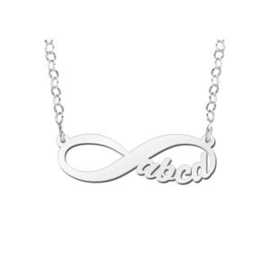 Names4ever Infinity Zilveren Hanger Vier Letters