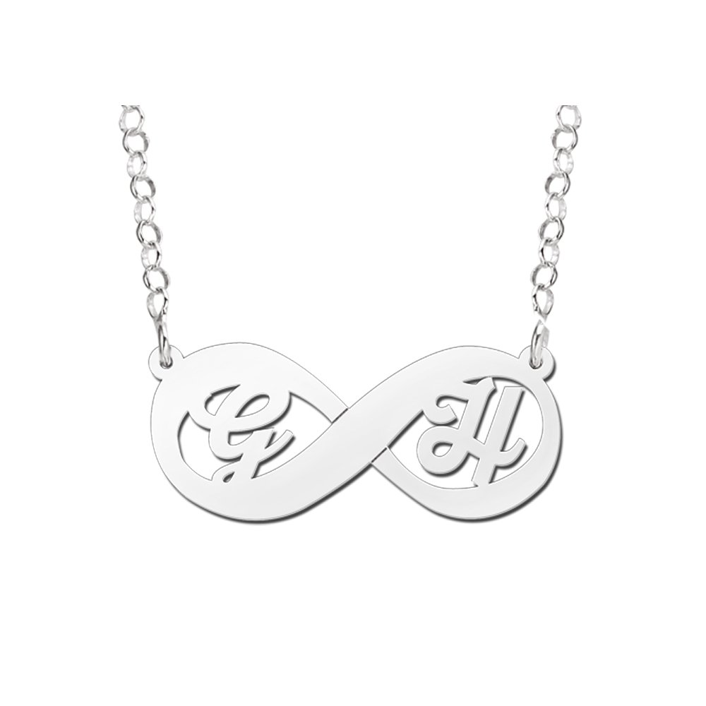 Names4ever Infinity Initialen Hanger van Zilver