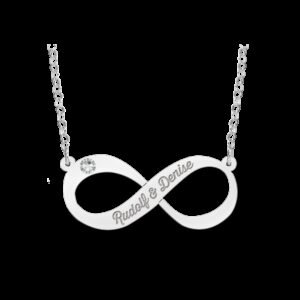 Names4ever Infinity Hanger met Zirkonia - Graveer Sieraad