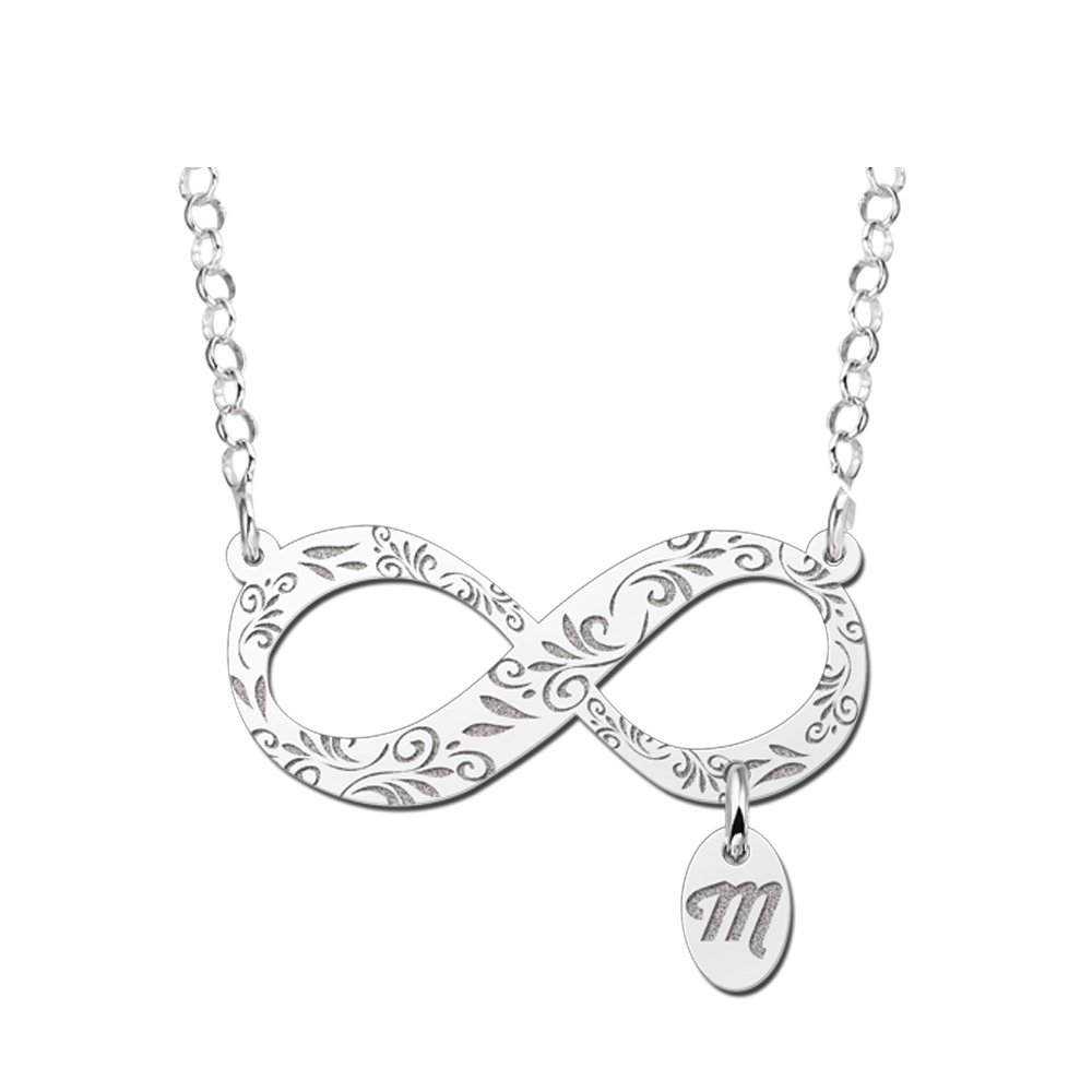 Names4ever Zilveren Infinity Hanger met Letterhanger