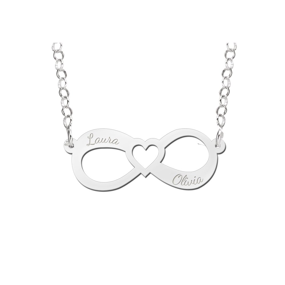 Zilveren Infinity Hanger met Hart van Names4ever