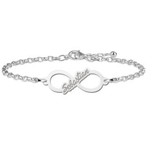 Sebastian Armband van Zilver met Infinity Naamhanger > Names4ever
