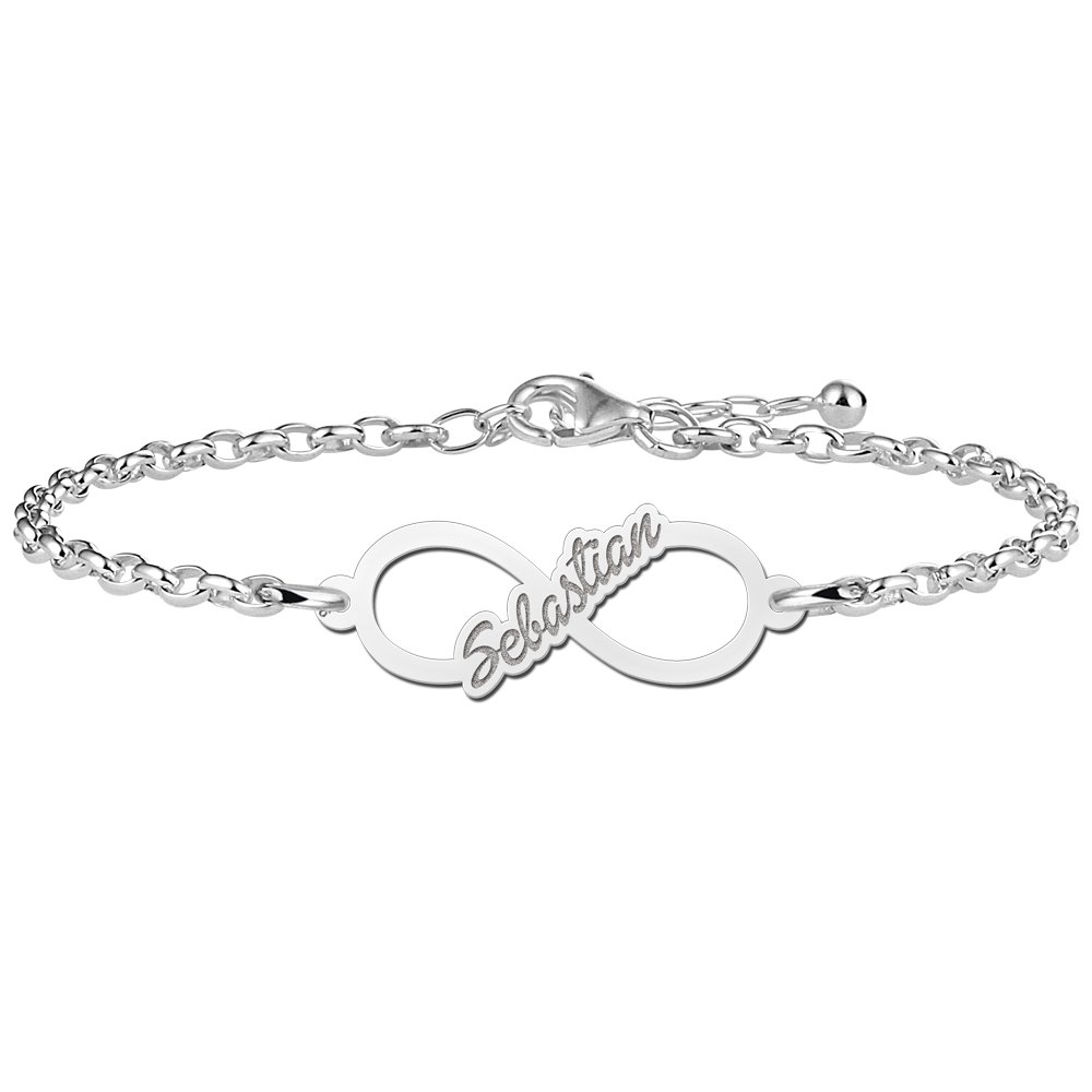 Sebastian Armband van Zilver met Infinity Naamhanger > Names4ever