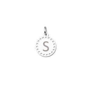 Names4ever Zilveren Ronde Initiaal Hanger