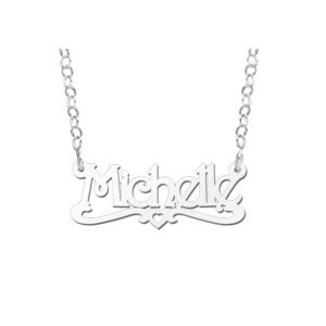 Names4ever Michelle Stijl Zilveren Naamketting voor Kids ZNK29