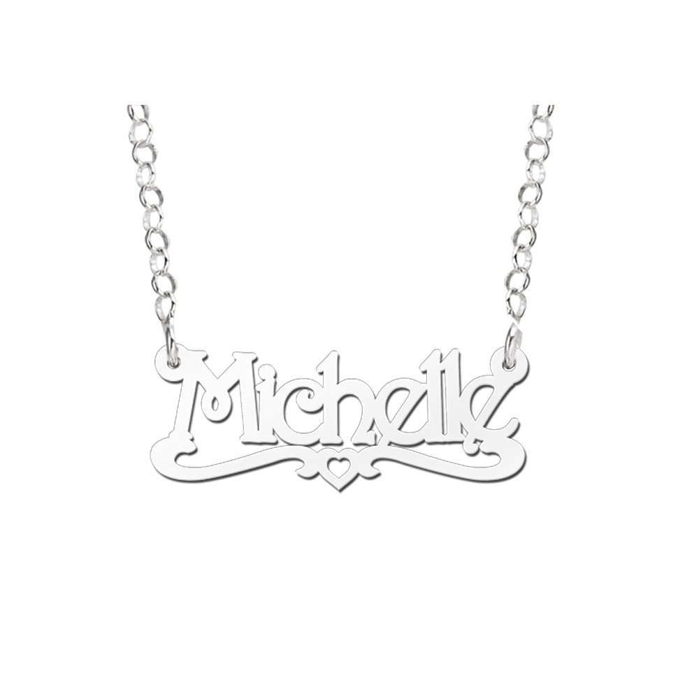 Names4ever Michelle Stijl Zilveren Naamketting voor Kids ZNK29