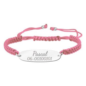 Roze Koordarmband met Naam/Nummer