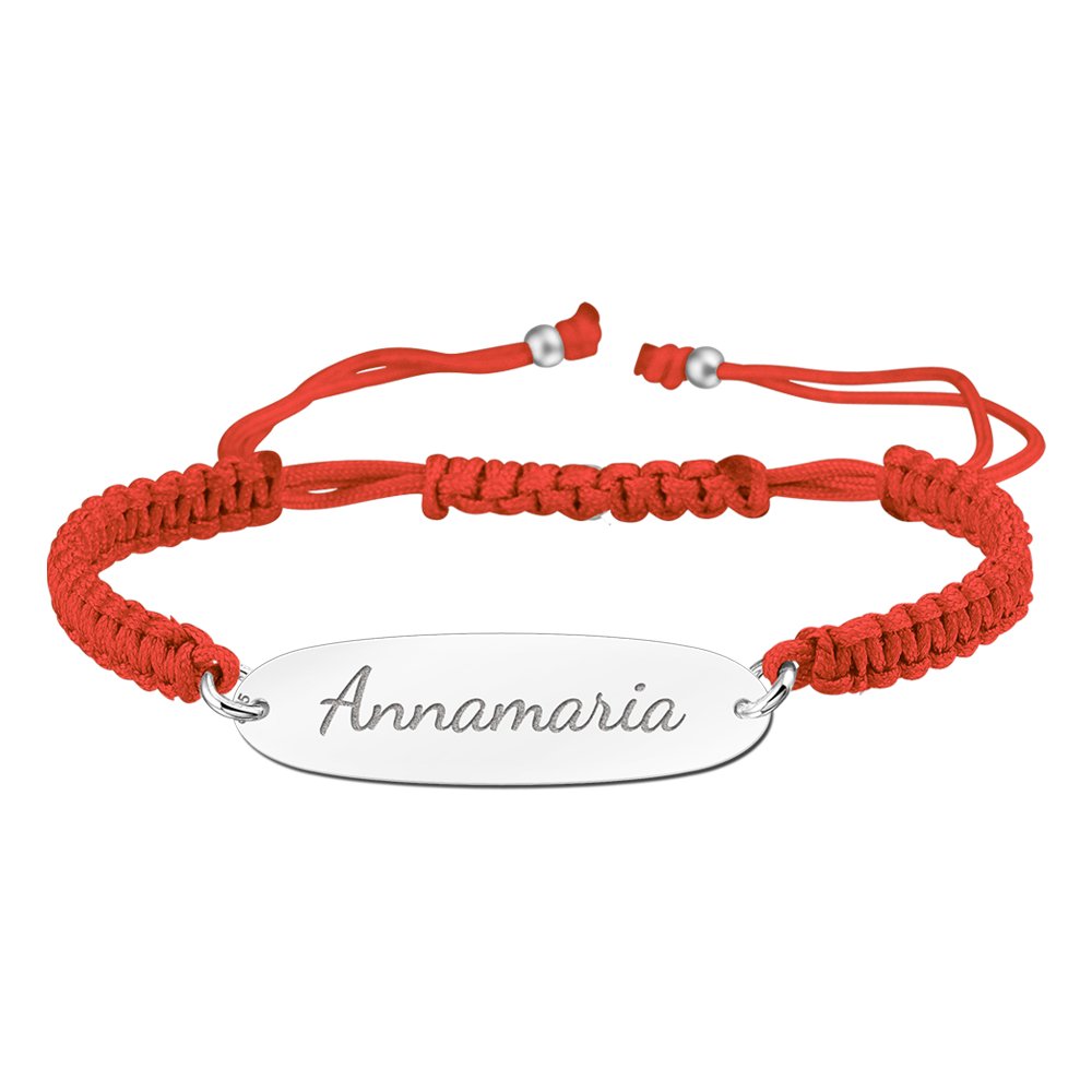 Rode Naamplaatje Armband > Names4ever