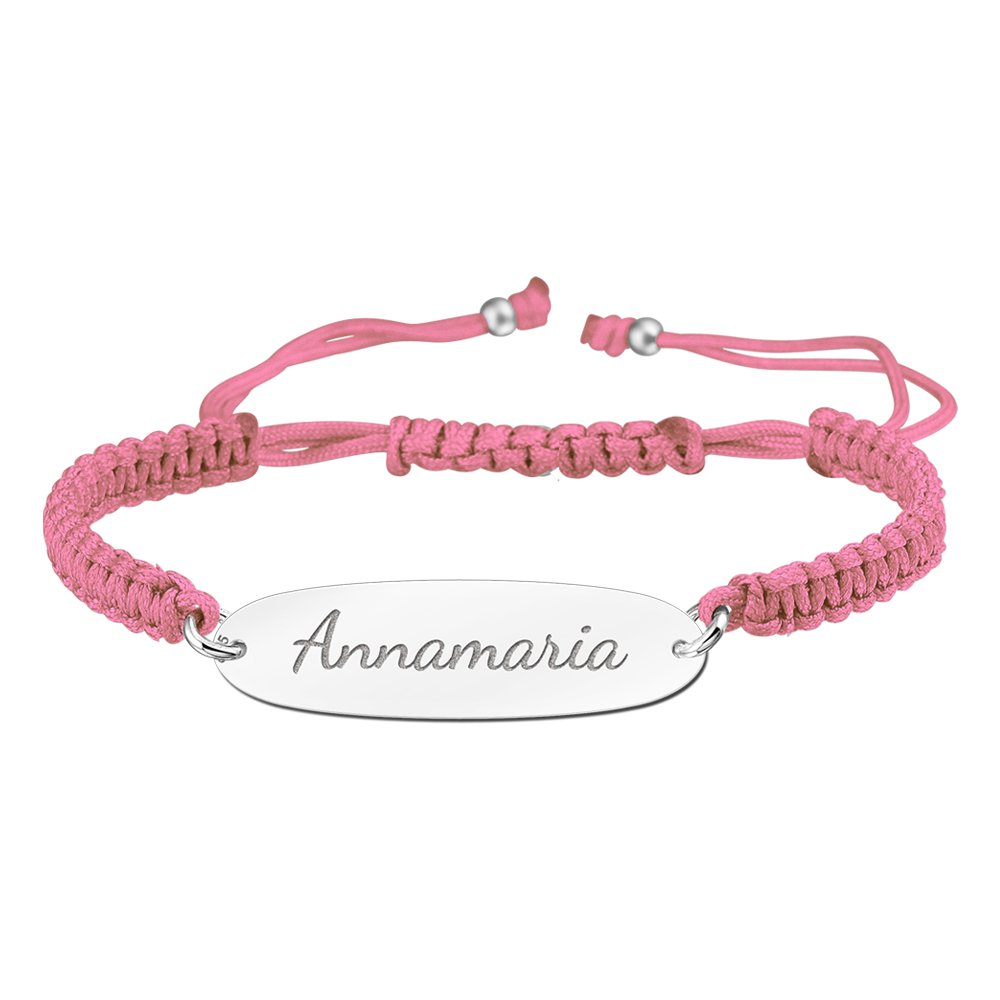 Roze Naamplaatje Armband > Names4ever