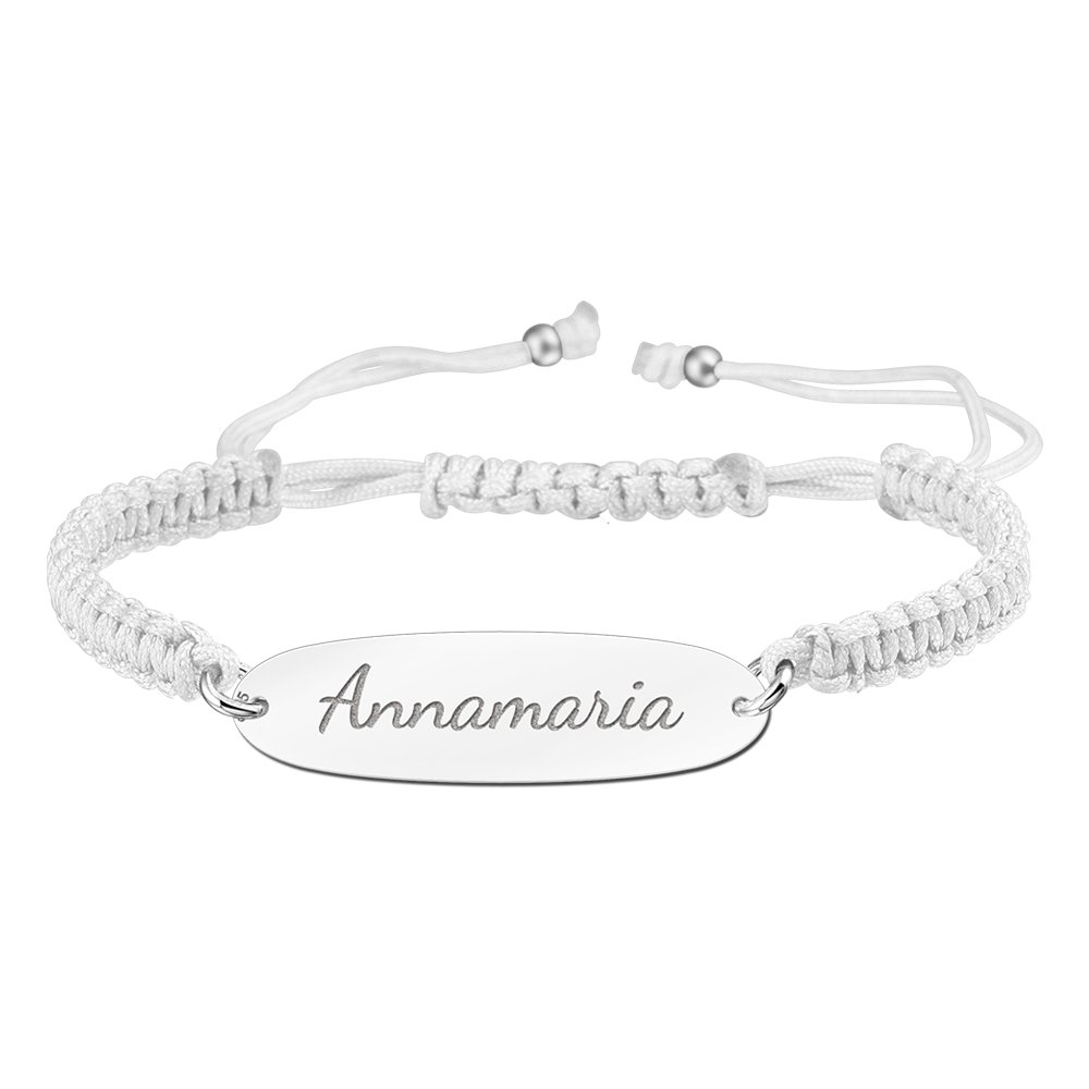 Witte Naamplaatje Armband > Names4ever
