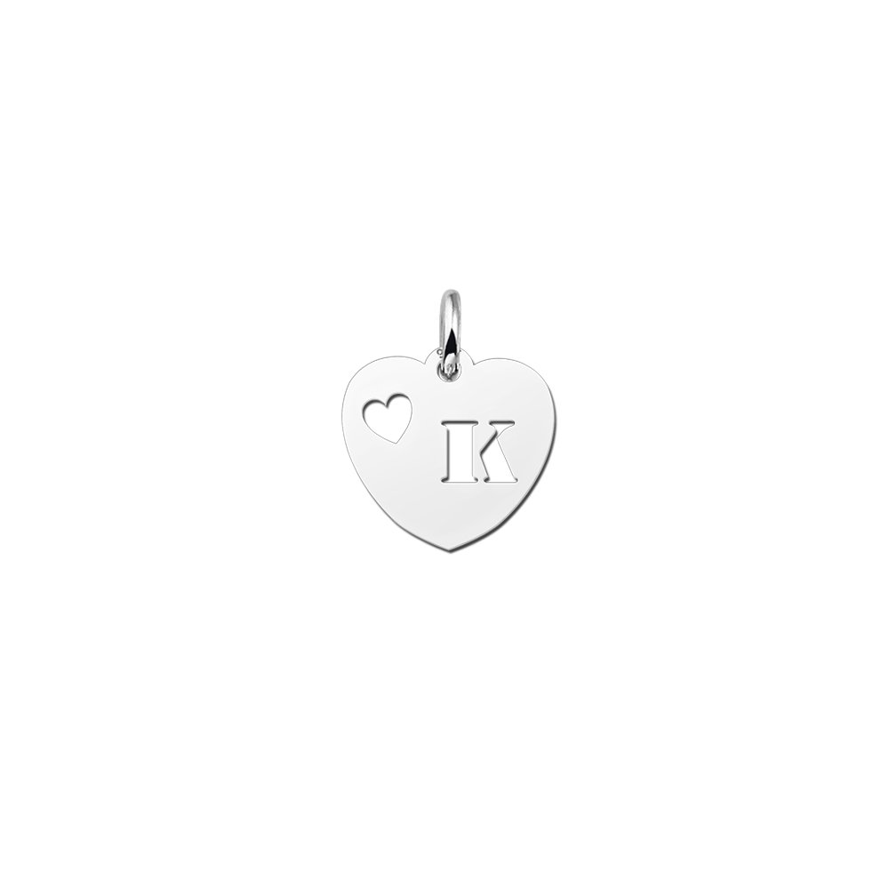 Names4ever Zilveren Hart Hanger met Letter